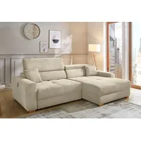 Ecksofa JOCKENHÖFER GRUPPE "Slider L-Form, B: 277 cm, mit 60cm elektrischer Sitztiefenverstellung", grau (grau, beige 426, 17), B:279cm T:126cm, Korpus: 100% Polyester;Kissen: 100% Polyester, Sofas, Ecksofa, mit Sitztiefenverstellung, USB, verstellbaren Kopfstützen & Zierkissen, Topseller