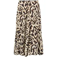 Cartoon Maxirock Damen Animalprint Beige/Khaki 36
