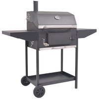 Prolenta Premium Holzkohlegrill Smoker mit Ablage Schwarz