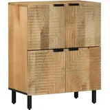 vidaXL Sideboard Braun 60x33x75 cm Massivholz Mango, Schrank, Aufbewahrungsschrank, Beistellschrank, Lagerschrank, Highboard, Home-Organizer