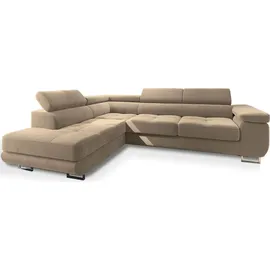 masseno Ecksofa Selva L-S Polyester 2-Sitzer Creme