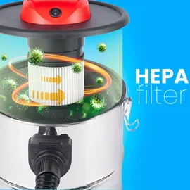 Lehmann Aschesauger 2000W mit Doppelfiltersystem 20L Silber