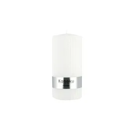 Möbel Kraft Rillenkerze Powder Ø 7 cm 15 cm weiß