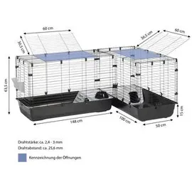 Savic Eck-Nagerheim Cubix Corner schwarz, ca. B198/H63,5/T50 cm