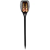 Noor Solarleuchte Feuereffekt Außenlampe Steckleuchte Flammeneffekt Gartenstecker Fackel, schwarz, LED warmweiß, DxH 12x85 cm