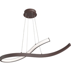 LED Hänge Leuchte Decken Lampe Ess Zimmer Pendel Strahler rost geschwungen Fischer 60498