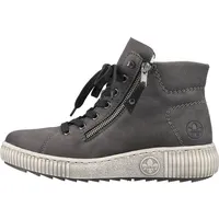 Rieker Damen Stiefelette Boot Hightop Sneaker Warmfutter Reißverschluss Z6611, Größe:38 EU, Farbe:Grau