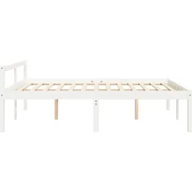vidaXL Massivholzbett Weiß 160x200 cm1137659