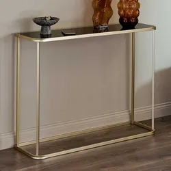Konsolentisch Flur Tisch aus Metall mit Glasplatte