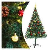 vidaXL Künstlicher Weihnachtsbaum mit Beleuchtung & Kugeln Grün 150 cm
