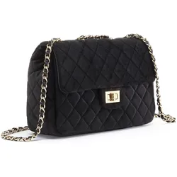 Umhängetasche, in modischer Samtoptik, Handtasche, Schultertasche, Tragetasche VEGAN, Gr. , schwarz, , 41535339-0