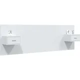 vidaXL Kopfteil mit Nachttischen Weiß Holzwerkstoff