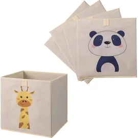 Navaris Aufbewahrungsbox Kinderzimmer 33 x 33 cm 4-tlg. beige