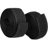 mumbi Klettband zum Nähen, Klett bestehend aus Haken und Flausch zum Aufnähen, Klettverschluss 20mm x 1 Meter, Schwarz
