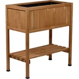 Dobar Hochbeet mit Ablage 40 x 40 x 80 cm Braun