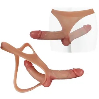 Kuaecr Silikon Strap On Doppeldildo Umschnalldildo Panties Realistischer Dildos mit Echten Venen und Prallen Tragbarer Sexy Strap-On Penis Umschnallpenis Erotisches Sex Spielzeug für Männer Paare