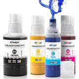 Osinkjet Sublimationstinte Kompatibel mit Epson Ecotank 102 104 drucker, Sublimationstinte Kompatibel für Ecotank ET-1810 ET-2810 ET-2820 ET-2850 ET-2856 ET-2870 ET-4800 (Schwarz,Cyan, Magenta,Gelb)