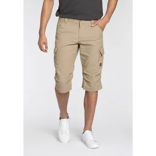 Bruno Banani Bermudas BRUNO BANANI, Herren, Gr. 29, Länge 32, beige (sand), Denim/Jeans, Obermaterial: 100% Baumwolle, schmal knieumspielend, Hosen Bermudas, schmale Passform, gerade Beinform, mit Cargotaschen, Topseller