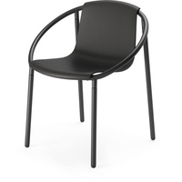 Umbra Ringo Stuhl, Moderner Esszimmerstuhl für den Innen-und Außenbereich, Legierter Stahl, Schwarz,