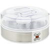 HOMCOM Joghurtbereiter Joghurtmaschine mit Timer, Joghurt-Maker mit Temperatur-Einstellung, 7 Portionsbehälter, je 180 ml, 7 Gläser à 180 ml, automatischer Abschaltung, 20 W, Weiß weiß