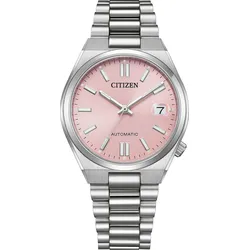 Automatikuhr CITIZEN "Tsuyosa", silberfarben, rosa, Armbanduhren, Damen, Armbanduhr, Damenuhr, Mechanische Uhr, Edelstahlarmband, analog, Tag