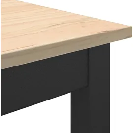 vidaXL Bartisch Natur 110 x 110 x 105 cm Massives Kiefernholz Beige