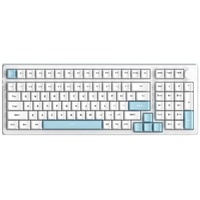 AJAZZ AK992 mechanische Tastatur, 99 Tasten | drei Modi (USB kabelgebunden + 2,4G kabellos + BT 5.0) | Hot-Swap-fähig, blauer Schalter, weiß und ...