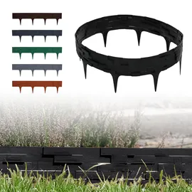 GARDENIX Beeteinfassung 316 x 20 cm 4 Stück Schwarz