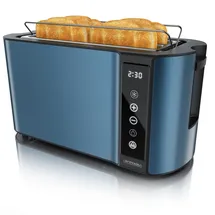 Arendo Toaster Edelstahl, mit Brötchenaufsatz, Display - Touch, wärmeisoliert, verschiedene Schlitze