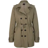 Madeleine Zweireihige Trench-Jacke mit Steppfutter in steingrün | Gr.: 42