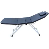 Leichter Faltbarer Stuhl SchöNheitssalon Spa Tattoo Bett Fold Zonen Mobile Klappbar Massageliege Massagebank Kosmetikliege Beauty Salon PVC Kosmetologie Massagestuhl 3-Zonen Massagetisch Schwarz