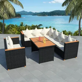 vidaXL Garten-Lounge-Set 5-tlg. schwarz