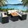 vidaXL Garten-Lounge-Set 5-tlg. schwarz