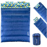 Skandika Iceland Double Flanell | trennbar, | 3 Saison - 220/190×150/75cm blau No Size