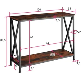 Tectake tectake® Konsolentisch, Tacoma 100x35x80,5cm