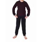 NORMANN langarm Frottee Schlafanzug Pyjama Bündchen - 77722 in rot | Gr.: 152