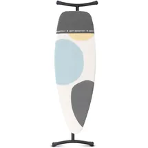 Brabantia Bügelbrett D - für Dampfbügeleisen & Dampferzeuger - Integrierte hitzebeständige Abstellfläche - Höhenverstellbar - Solider Vierfußrahmen - Spring Bubbles - 135 x 45cm