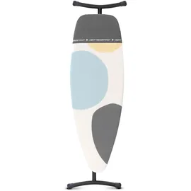 Brabantia Bügelbrett D - für Dampfbügeleisen & Dampferzeuger - Integrierte hitzebeständige Abstellfläche - Höhenverstellbar - Solider Vierfußrahmen - Spring Bubbles - 135 x 45cm