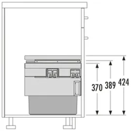 HAILO Einbaumülleimer 50 l Grau