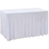 vidaXL Stretch-Tischdecken 2 Stück 120 x 60,5 x 74 cm Weiß