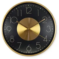 Wall-art K&L Wall Art Goldene Aluminium Wanduhr 30cm Durchmesser