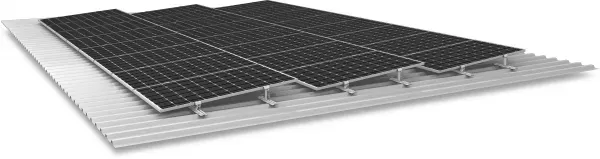 Trapezblech Solarmodul Aufständerung für 2 Solarmodule - Mini Five -