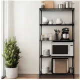 Nilpferd Mehrzweckregal Lagerregal, Regal, Gitterregal Metall, frei verstellbare Regale schwarz 179 cm