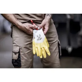 AS Arbeitsschutz GmbH NITRAS Handschuhe 03405 Gr.11 weiß/gelb PES m.Nitril EN 388 PSA II 12