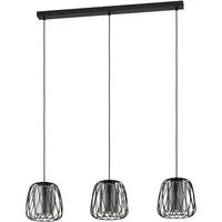 EGLO Floresta 3-flg. E27 60 cm Schwarz/Transparent