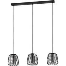 EGLO Floresta 3-flg. E27 60 cm Schwarz/Transparent