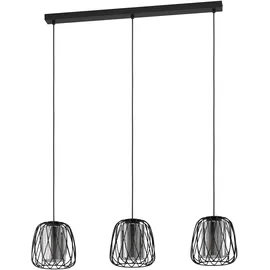 EGLO Floresta 3-flg. E27 60 cm Schwarz/Transparent