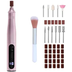 Adler AD 2181 elektrischer Nagelfräser Maniküre Pediküre Set Nagelfeile rosa