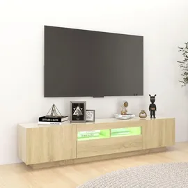 vidaXL TV-Schrank mit LED-Leuchten 180x35x40 cm Braun Holz