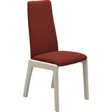 Polsterstuhl STRESSLESS "Laurel", rot (rot dinamica, eiche gekalkt), B:57cm H:92cm T:59cm, Microfaser DINAMICA (88% Polyester, 12% Polyurethan), Stühle, Polsterstuhl, Low Back, Größe L, mit abgerundeten Beinen in Eiche gekalkt